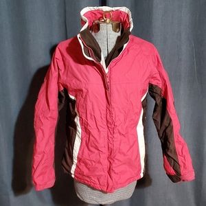 Columbia Pink and brown waterproof jacket